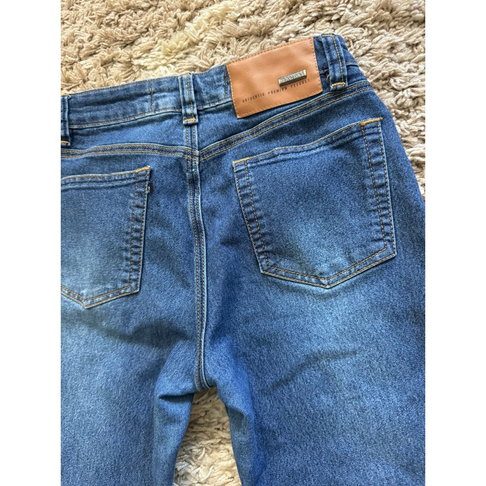 Magdal Dark Wash Flare Leg Jeans Mid Rise Denim Size 38 US 4-6 Bootcut Indigo - Picture 4 of 9